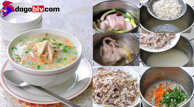 Nguyên liệu chuẩn bị nấu cháo gà