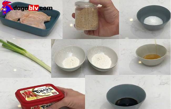 Các nguyên liệu trong cách nấu gà chua ngọt