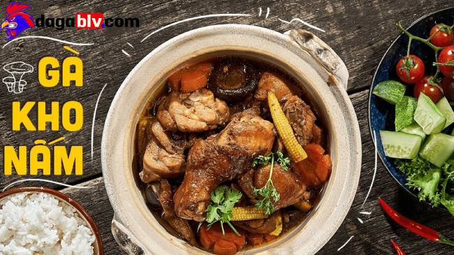 cách nấu gà om nấm